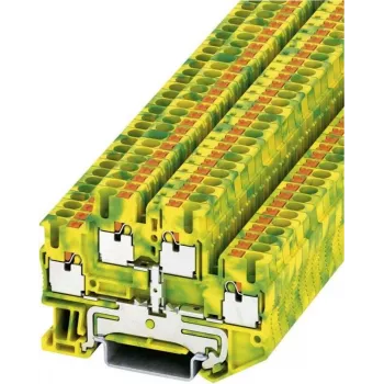 Phoenix Contact Push-In Doppelstock-Protective Earth Terminal PTTB-PE PTTB 2,5-PE rohekaskollane Sisaldab: 1 tk (3210596)