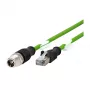 METZ CONNECT - võrgukaabel - 8 pin M12-X (M) kuni RJ-45 (M) - 2,0 m - varjestatud - CAT 6a - varjestatud, takerdumisvastane, keerutatud - roheline (142M2X15020)