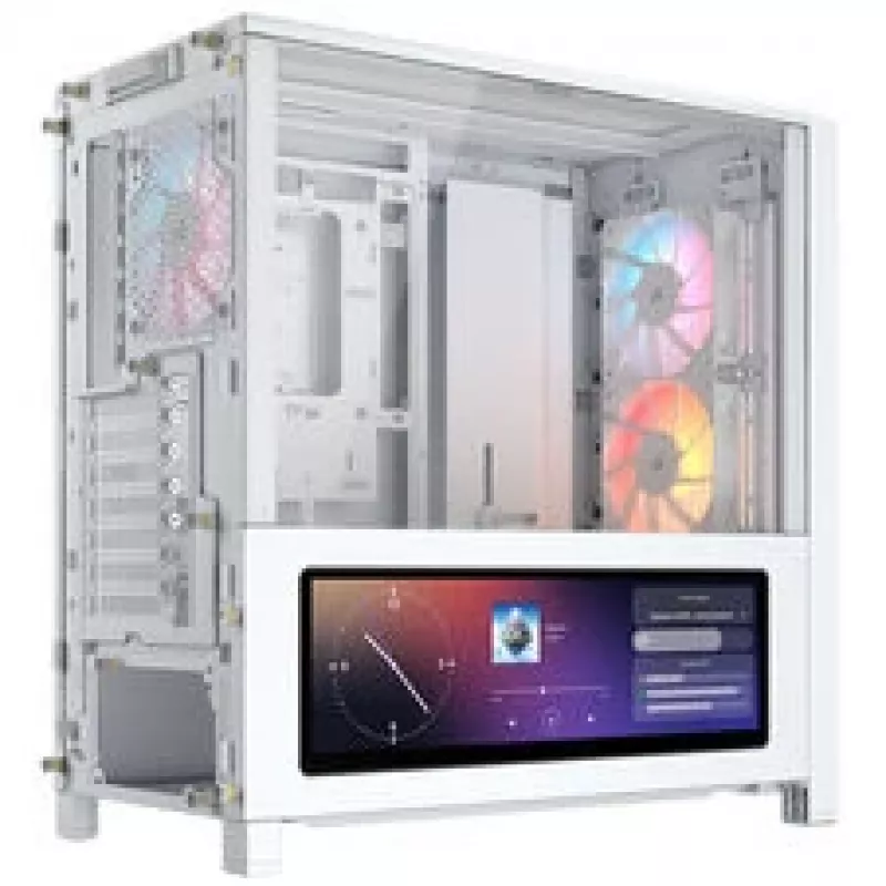 Corsair FRAME 4000D LCD RS PC-korpus, Midi-Tower, ATX, ARGB, karastatud klaas - valge