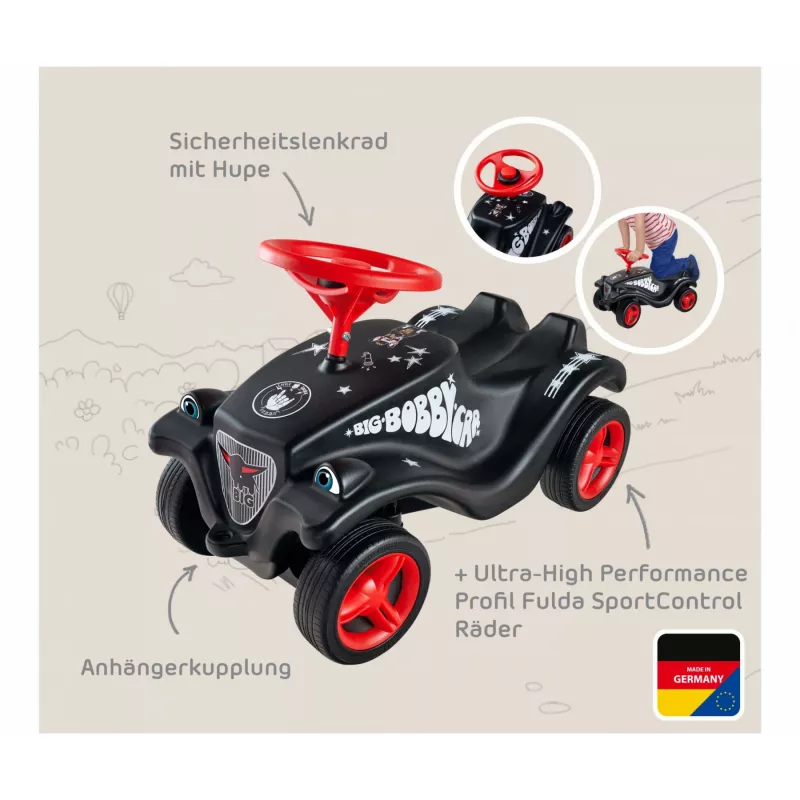 Sõidulelu Simba-Dickie BIG Bobby Car Classic Little Rocker — must/punane, mudel 800056144