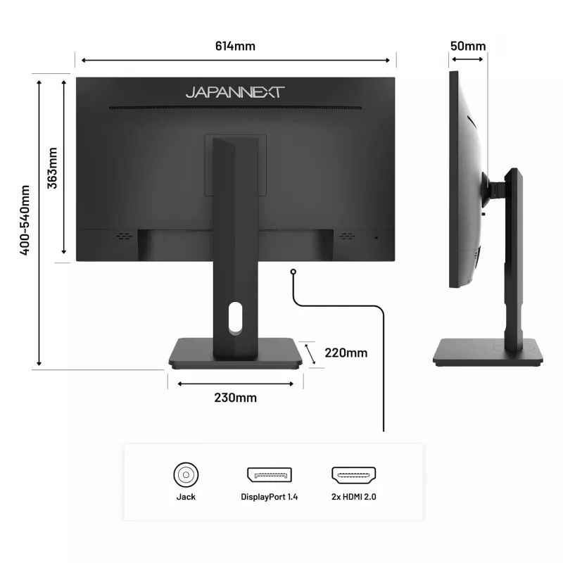 JAPANNEXT JN-27IPS4FLWQHDR-HSP 16:9 HDMI/DP WQHD - lameekraan (TFT/LCD)