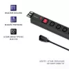 Qoltec 53998 Toitejaotur RACK 19 jaoks | 1U | 10A | PDU | 8xIEC C13 | 2m