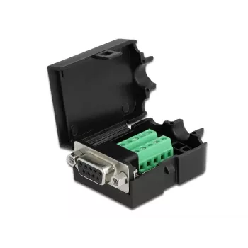 Juhtmepistik DeLOCK 66265 Sub-D 9 10 kontakti klemmiplokk Must