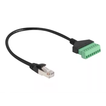 DeLOCK RJ45 kaabel Cat.6 pistik klemmliistu adapterile 30 cm Must Roheline