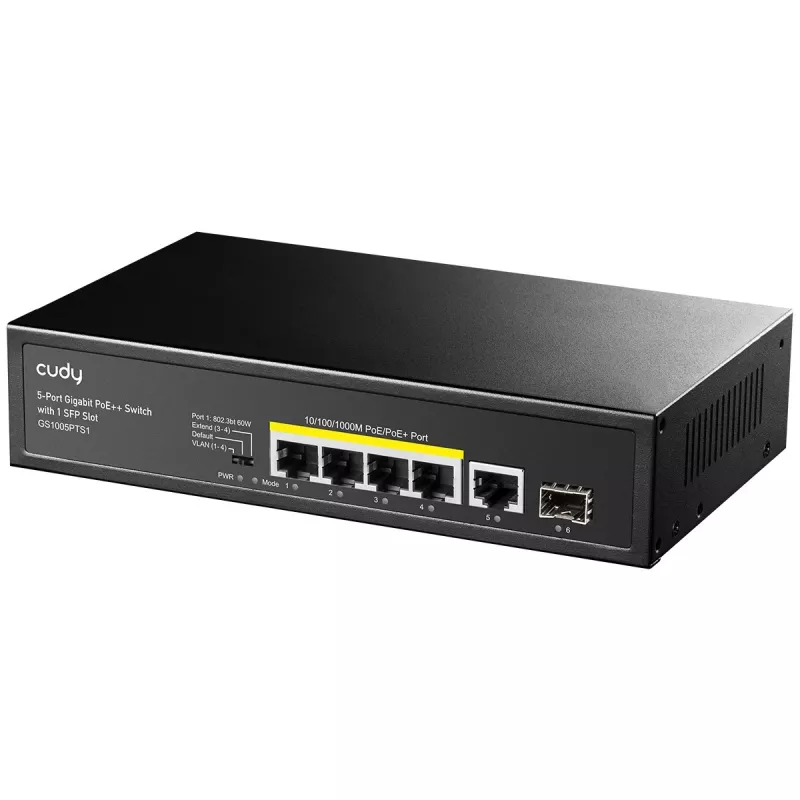 Cudy GS1005PTS1 võrgulüliti Gigabit Ethernet (10/100/1000) Power over Ethernet (PoE) Must