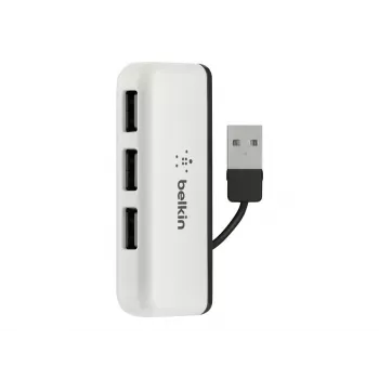 Belkin USB 2.0 4-Port Travel Hub, hõbedane, F4U021bt