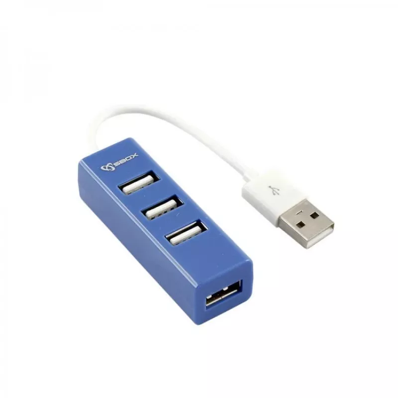 Sbox H-204 USB 4 pordiga USB-jaotur sinine (Blueberry Blue)