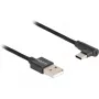DeLOCK USB 2.0 kaabel Type-A-pistik USB USB-C isasele nurga all 3 m must