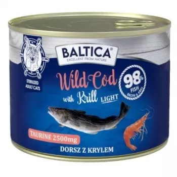 BALTICA Excellent Wild cod with krill Light - märg kassitoit - 185g