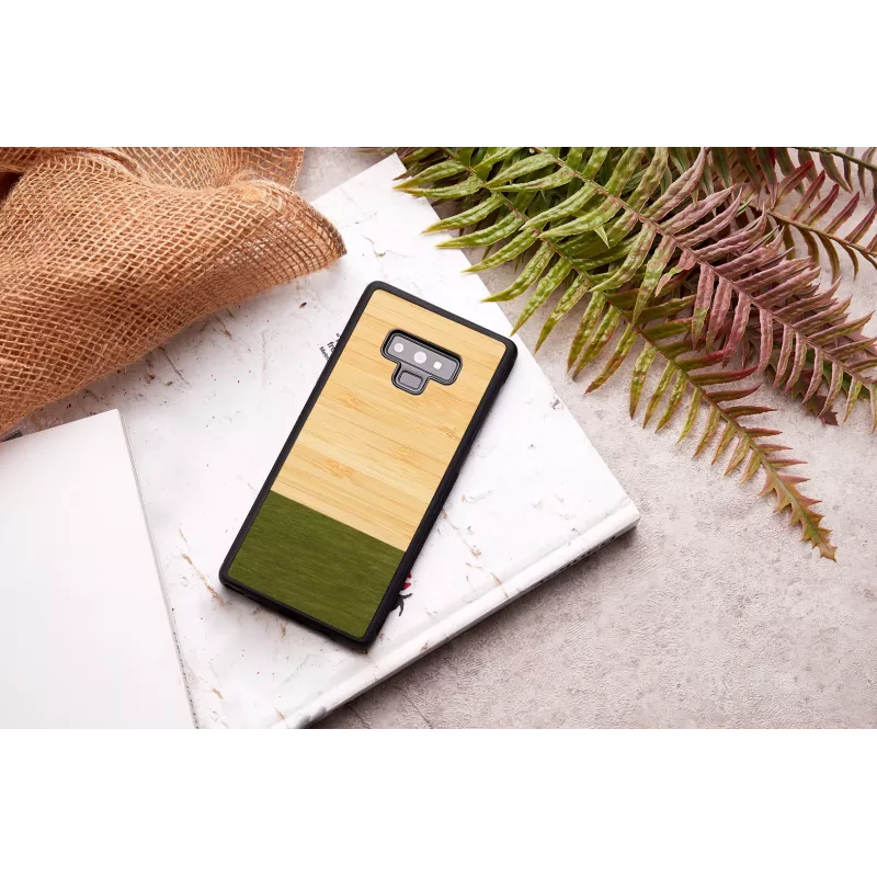 Man and wood nutitelerfoni ümbris Samsung Galaxy Note 9 jaoks — bambusmets must