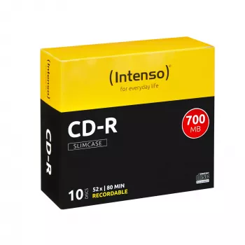 Intenso - 10 x CD-R - 700MB (80 Min) 40x - Slim Jewel Case - Salvestuskandja (1001622)