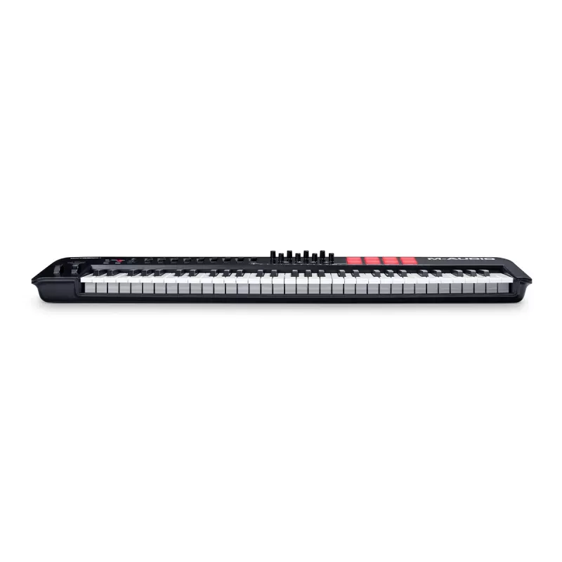 MIDI-klaviatuur M-Audio Oxygen 61 MKV — 61 klahviga USB-kontroller 16 padja, 8 nupu, ekraani ja pitch-bend'iga (must)