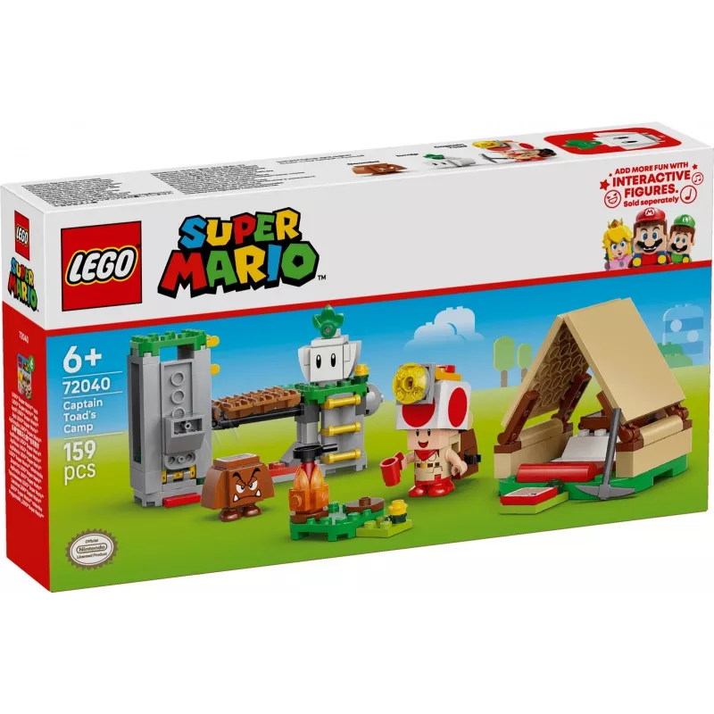 Ehitusmänguasi LEGO Captain Toad's Camp komplekt 72040 interaktiivsete Super Mario funktsioonidega