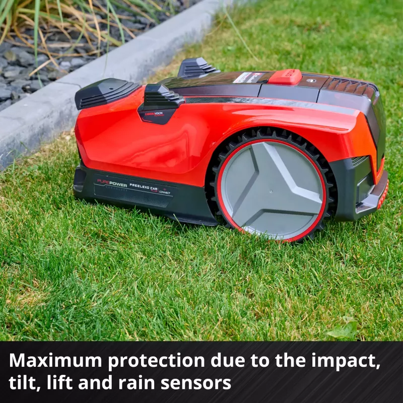 Power X-Change Robot Mower FREELEXO CAM PLUS 600 (Punane/must, Li-Ion Battery Plus 4,0Ah, Kaamera + Andur)