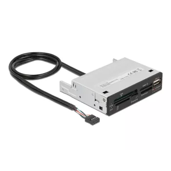 DeLOCK 91708 kaardilugeja USB 2.0 sisemine must hall CF SD MicroSD