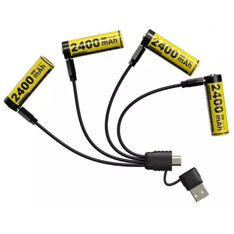 Taaslaetav Li-Ion AA 1,5 V akupakett Nitecore NH2400 2400 mAh — 4 tk pakend