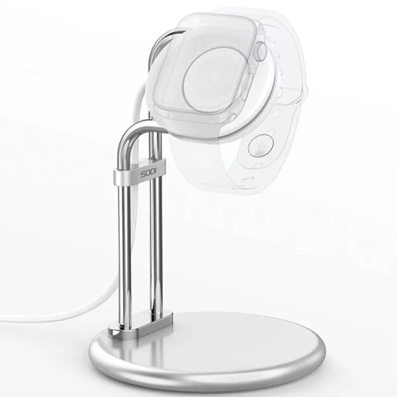 Aluminum alloy induction stand SAW-300 hõbedane Apple Watchile