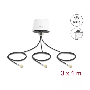Antenna DELOCK 81472 4G MIMO kaheribaline WiFi 6, 2 x SMA ja 1 x RP‑SMA
