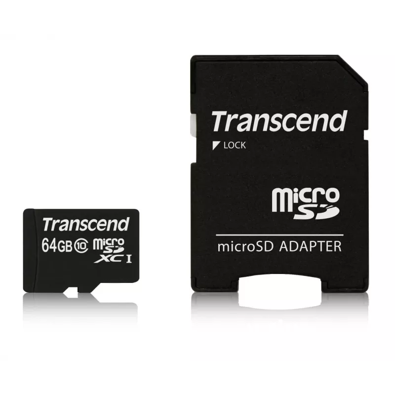 Välkmälu Transcend 64GB MicroSDXC Class 10 Adapteriga