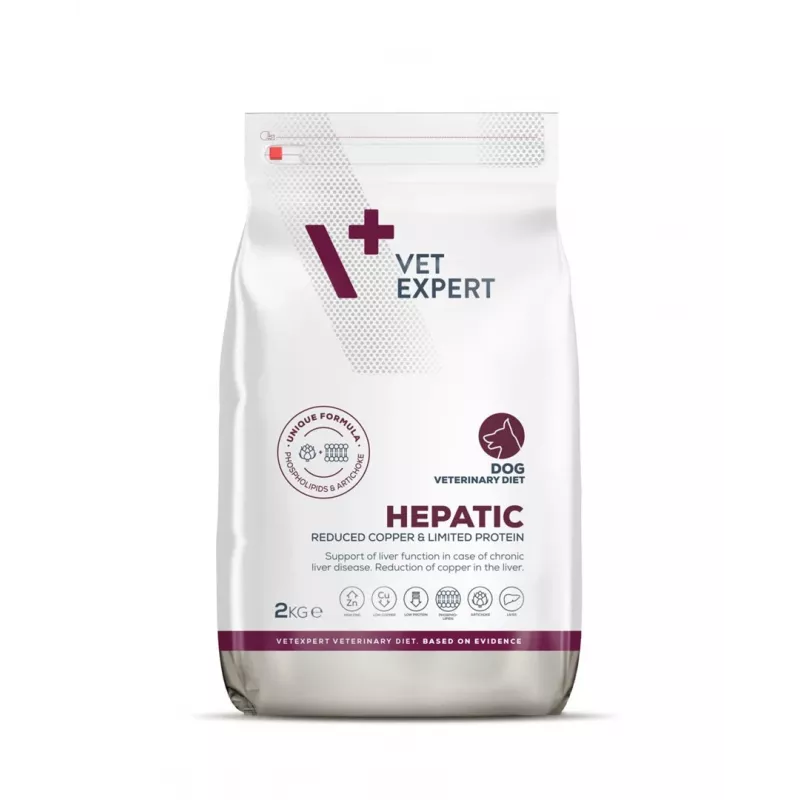 Kuiv koeratoit VETEXPERT Veterinary Diet Hepatic 2 kg — terapeutiline maksatoetus, 17,5% valku, 11,5% rasva