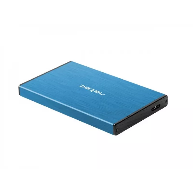 Väline HDD/SSD korpus NATEC Rhino GO 2.5 tolli — USB 3.0, SATA III, kuni 4 TB, 9.5 mm, alumiinium, sinine
