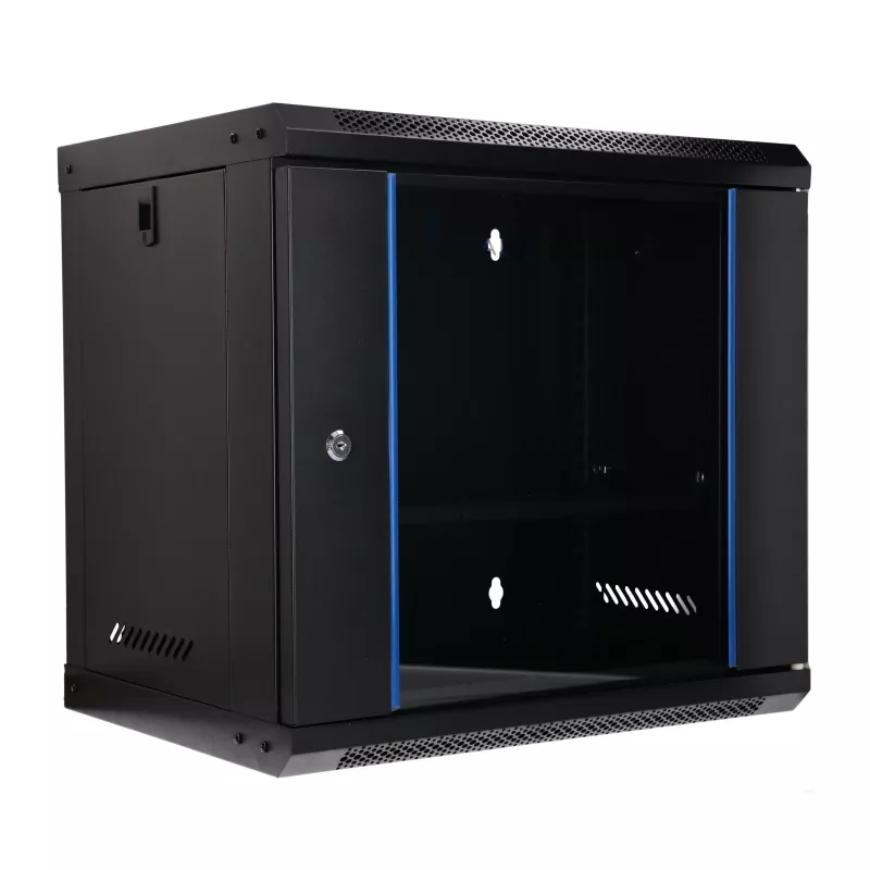 EXTRALINK LITE 9U 530X400 SEINAKINNITATAV RACK-KAPP MUST RIIULIGA