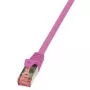 Võrgukaabel LogiLink Cat.6 S/FTP RJ-45 0,25m Roosa