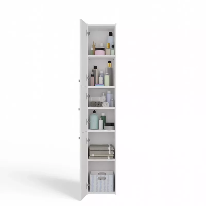Vannitoa hoiukapp top e shop S33 BIEL — eraldiseisev, valge, 6 riiulit, 300×300×1700 mm