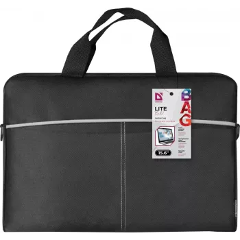 Sülearvutikott DEFENDER Lite 39,6 cm (15,6 tolli) Must/Hall, polüester, tõmblukk, käepide, eemaldatav õlarihm