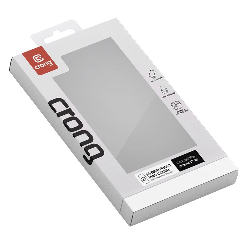 Crong MagSafe-ühilduv hübriidkaitseümbris iPhone'ile — Härmatise must (mudel CRGHFMIP1766ABLK)