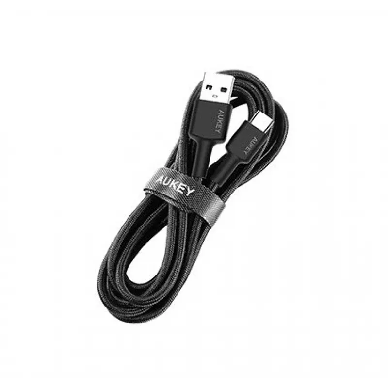 USB-C–USB-A kaabel Aukey CB-CA2, nailonpõimikuga, Quick Charge 3A, 1 m