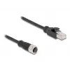 DeLOCK M12 adapterkaabel D-kodeeritud 4 kontaktiga emane RJ45 isasele 50 cm