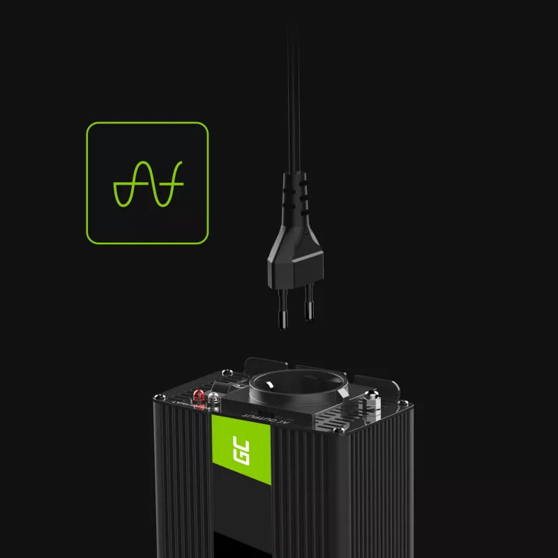 GREEN CELL Auto võimsusmuundur 12V kuni 230V 150W/300W puhas siinus