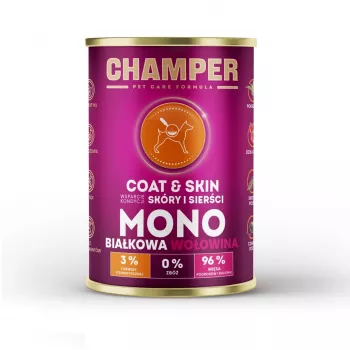 CHAMPER Coat & Skin Monoprotein Beef - märg koeratoit - 400g