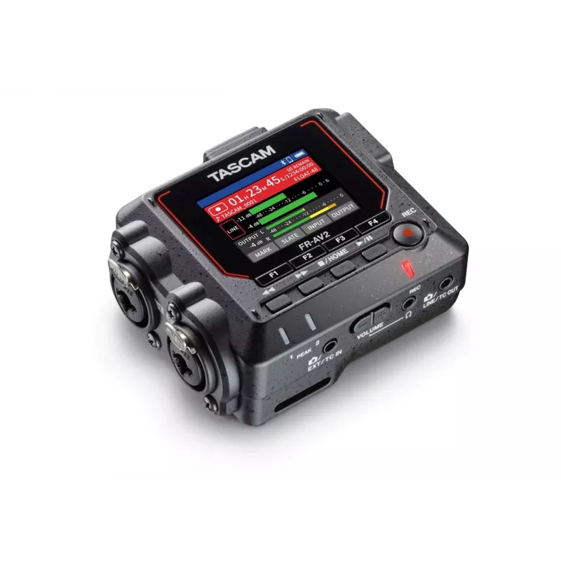 Kaasaskantav helisalvesti Tascam FR2-AV — 2 raja, 2 XLR kombosisendit, USB-C liides, 48–192 kHz, 24/32-bitine, microSD kuni 512 GB