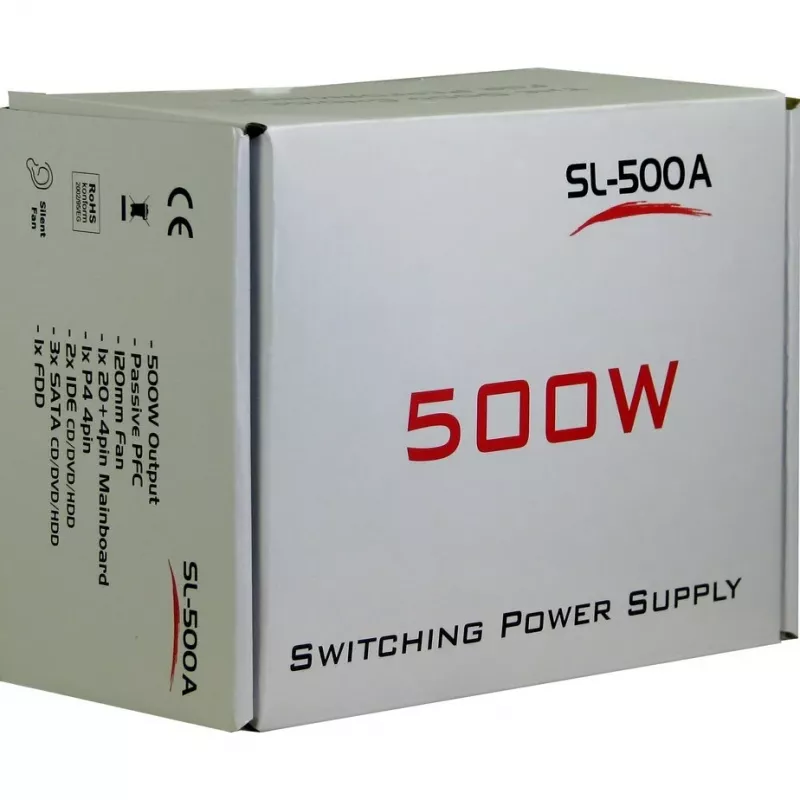 Toiteplokk Inter-Tech SL-500W(A) 500W ATX mitte-modulaarne