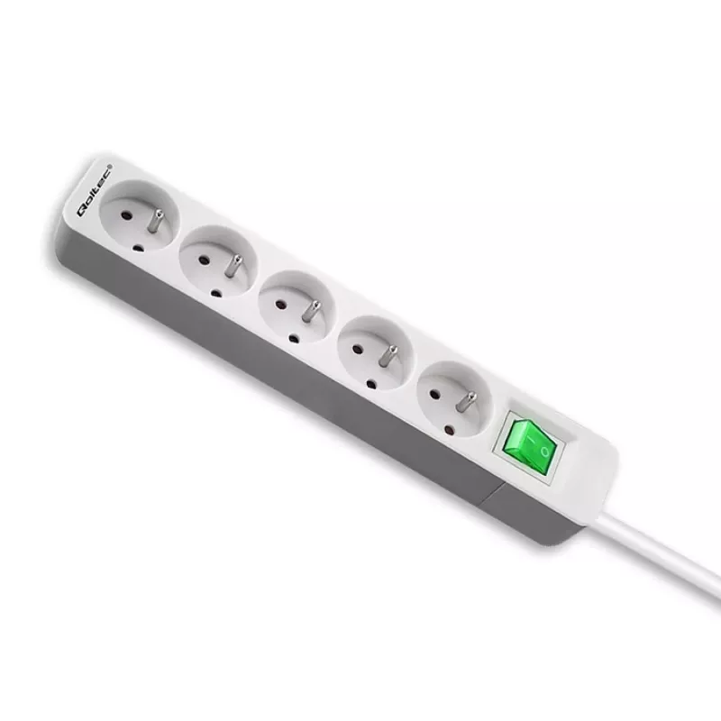 Pikendusjuhe Qoltec 50290 1,8 m 5 vahelduvvoolupistikupesa Siseruumides Valge