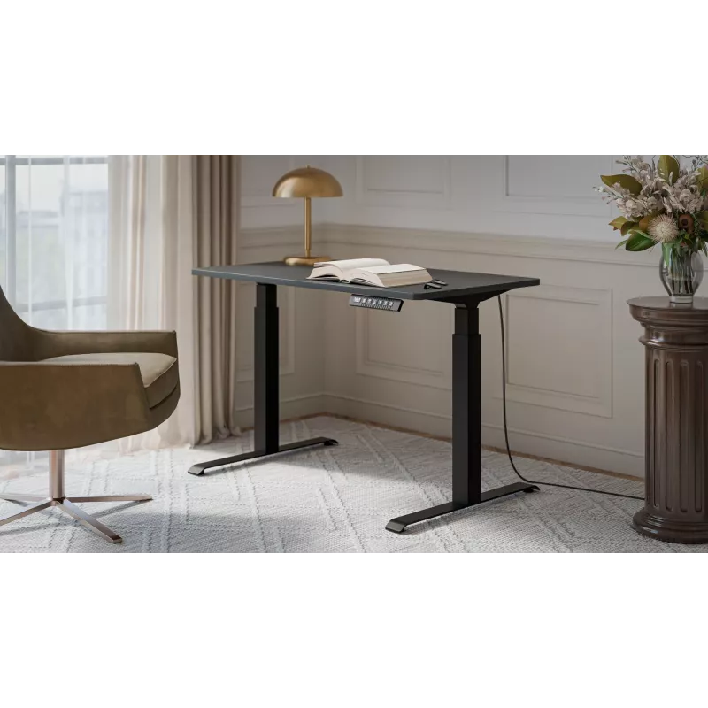 Desk cama meble MOON elektriline kõrgusreguleeritav sirge laud 1210×670 mm must/antratsiit