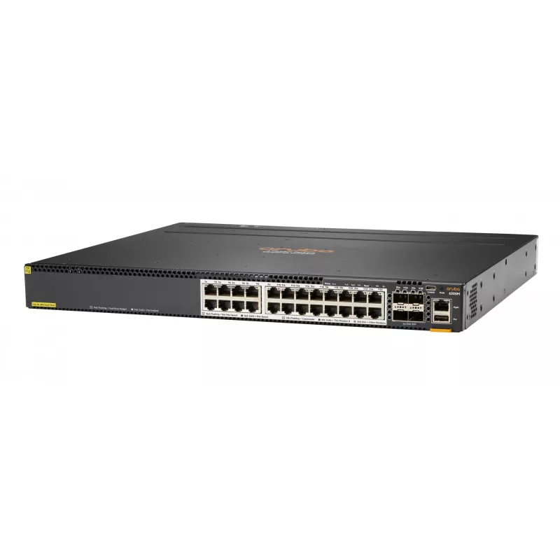 Hewlett Packard Enterprise HPE Aruba 6300M - Switch - L3 - hallatav - 24 x 1/2,5/5/10GBase-T + 4 x 1 Gigabit / 10 Gigabit / 25 Gigabit / 50 Gigabit SFP56 (ühendus / virnastamine) - esikülg