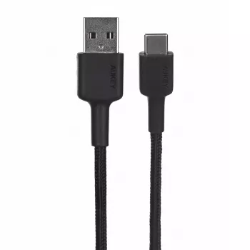 USB-A–USB-C kaabel AUKEY CB-CD30 0,9 m – must, punutud, USB PD 3.0, 0,48 Gbit/s