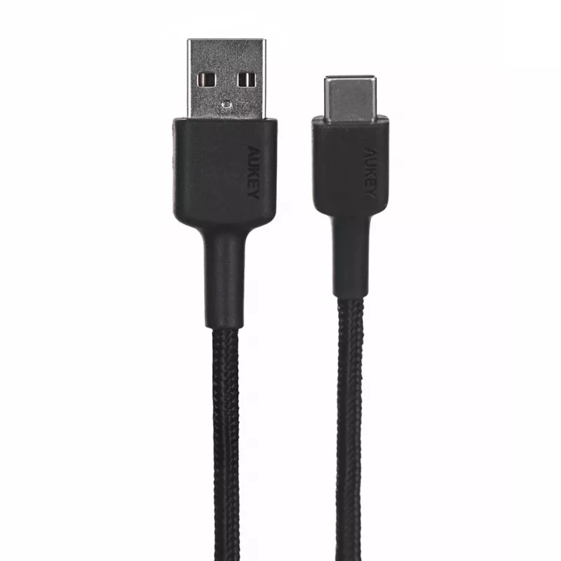 USB-A–USB-C kaabel AUKEY CB-CD30 0,9 m – must, punutud, USB PD 3.0, 0,48 Gbit/s