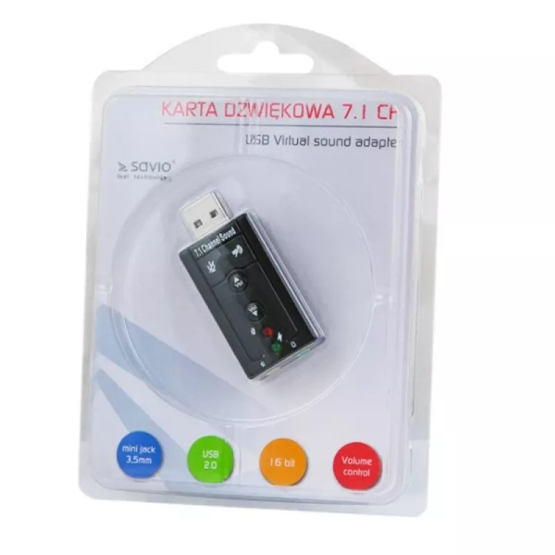 Savio AK-01 helikaart 7.1 kanalit USB