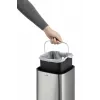 Prügikast Durable NO TOUCH 6L ristkülikukujuline roostevaba teras hõbedane must