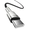 USB-C–USB-C kaabel Baseus Cafule Metal — 2 m, 100 W laadimine, USB 2.0 (480 Mbps), tsingitud kontaktid, must