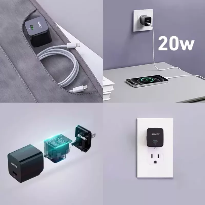 Mini seinadapter PA-Y20S Valge 1xUSB-C 20W PD Power Delivery