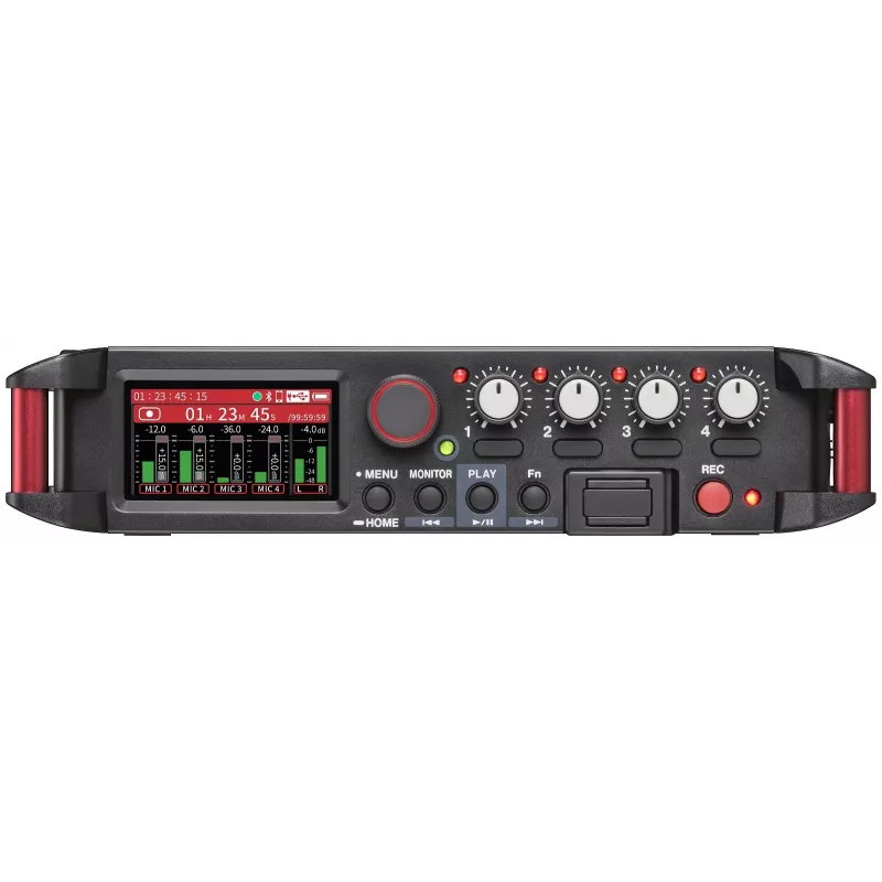 Kaasaskantav helisalvesti Tascam FR-AV4 — 6 kanaliga, 4 XLR kombosisendit + 2x 3,5 mm sisendit, 24/32-bitine, 48/96/192 kHz, MicroSD kuni 512 GB, USB-C, PD