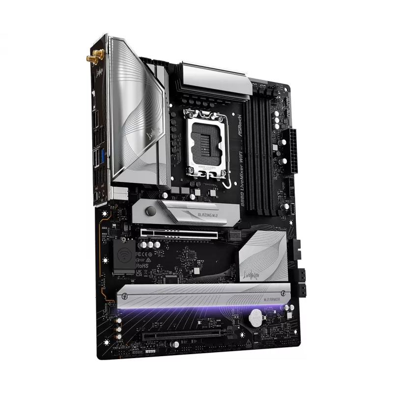 Emaplaat ASRock B860 LiveMixer WiFi — Intel B860, LGA 1851, ATX, DDR5, 4 DIMM, Wi‑Fi 6E, 2.5Gb LAN
