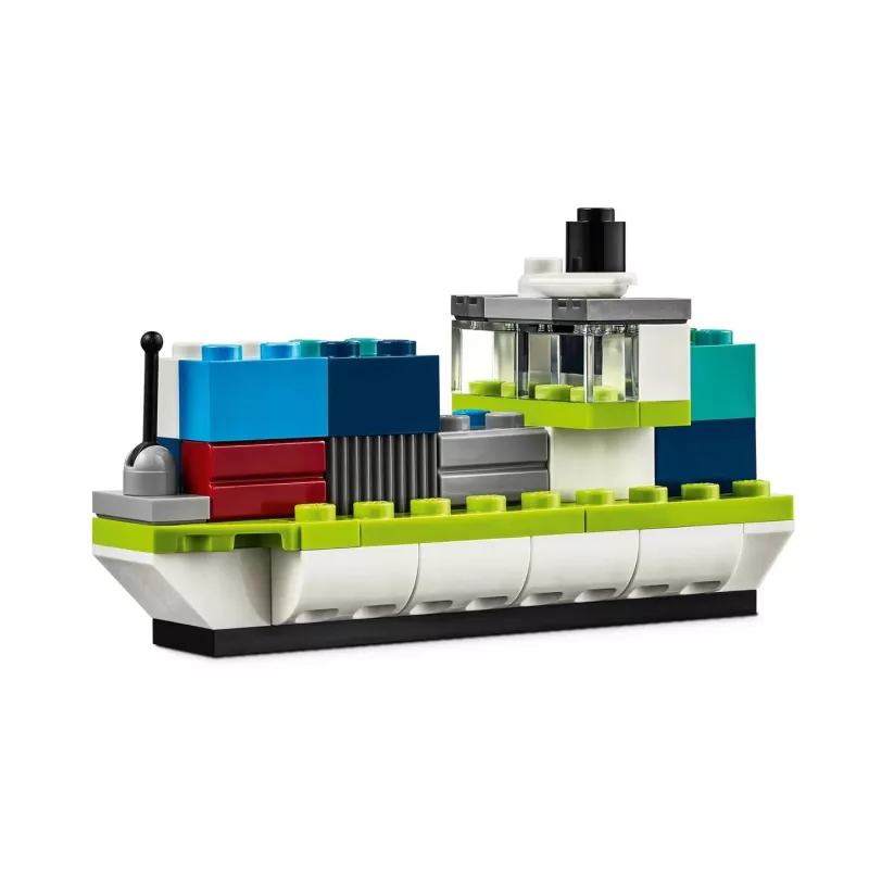 LEGO Classic Creative Vehicles Värviliste Mudelautode Komplekt Poltseiautoga ja 11023 Classic Roheline Alusplaat 32x32 Naastuga Ehitusmuru