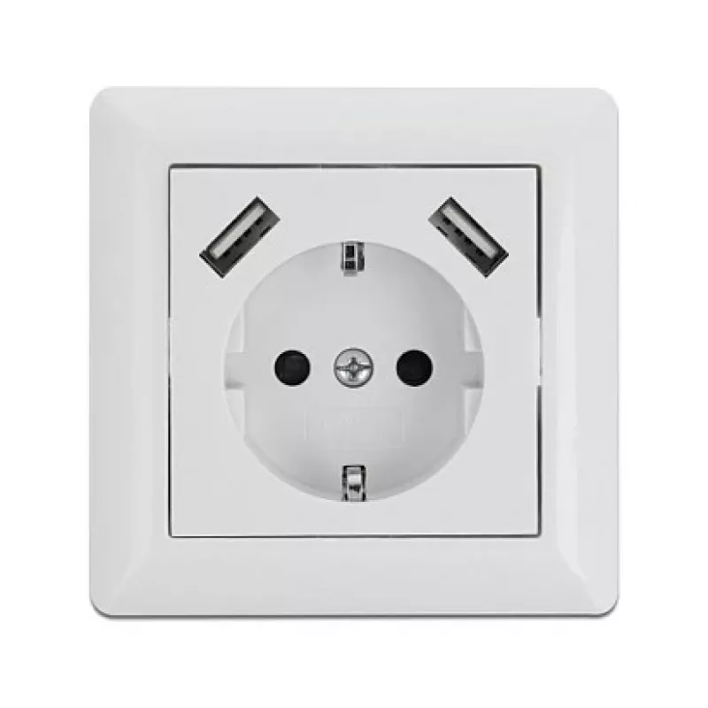 Pistikupesa 2 x USB + CEE 7/3 DeLOCK 11473