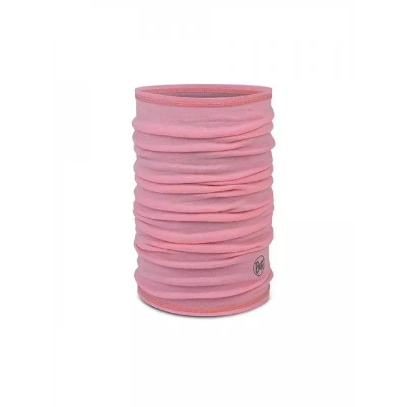 Multifunktsionaalne laste bandaan Buff Merino Lightweight – ühtlane roosa, õmblusteta meriinovillane peakate lastele